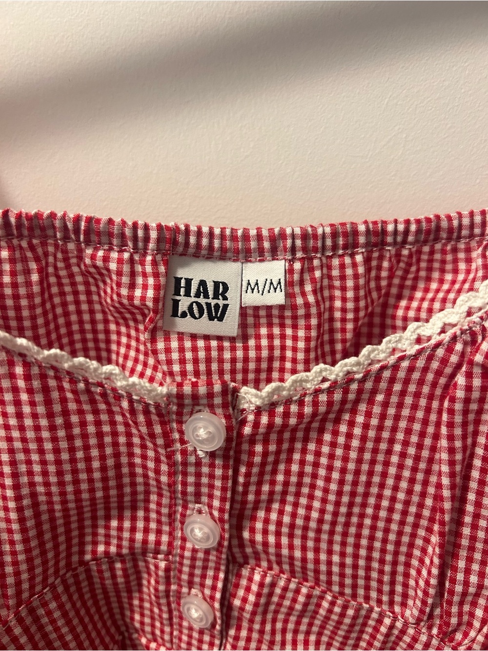 Gingham Red/White Harlow Posie Tank Top - Picture 3 of 4